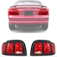 Set Of 2 Tail Lights Lens And Housing Right Passenger & Left Driver Side Direct Replacement Compatible With 1996-1998 Ford Mustang FO2800142 FO2801142 F7ZZ13405CA F7ZZ13404CA