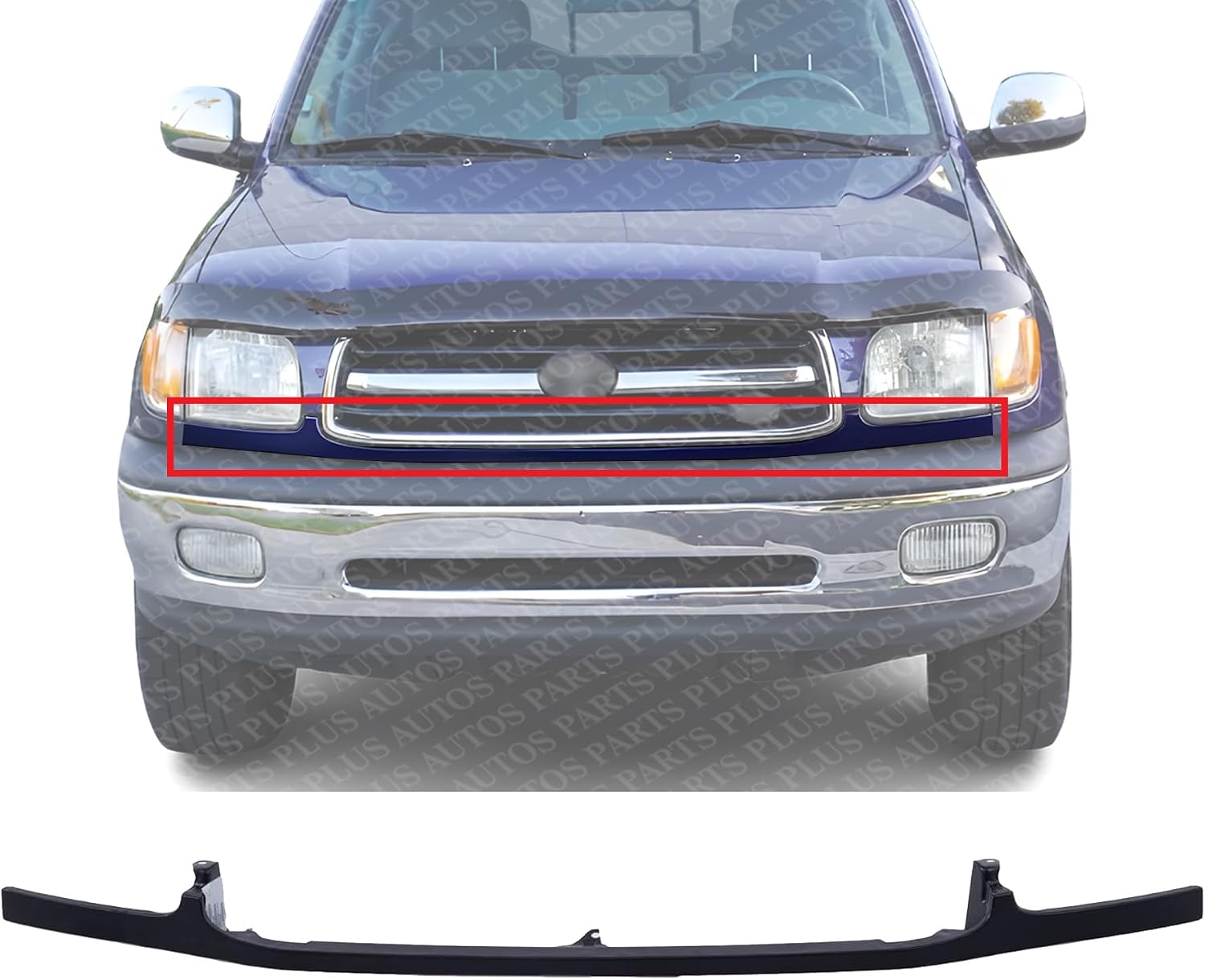 Front Bumper Molding Primed Steel Direct Replacement Compatible With 2000-2006 Toyota Tundra TO1087109 539030C010