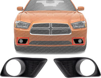 Set Of 2 Front Fog Light Moldings Textured Plastic Right Passenger & Left Driver Side Direct Replacement Compatible With 2011-2014 Dodge Charger CH1039133 CH1038133 68092572AA
