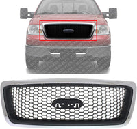 Front Grille Chrome Shell With Black Insert Direct Replacement Compatible With 2006-2008 Ford F-150 FO1200469 7L3Z8200CA