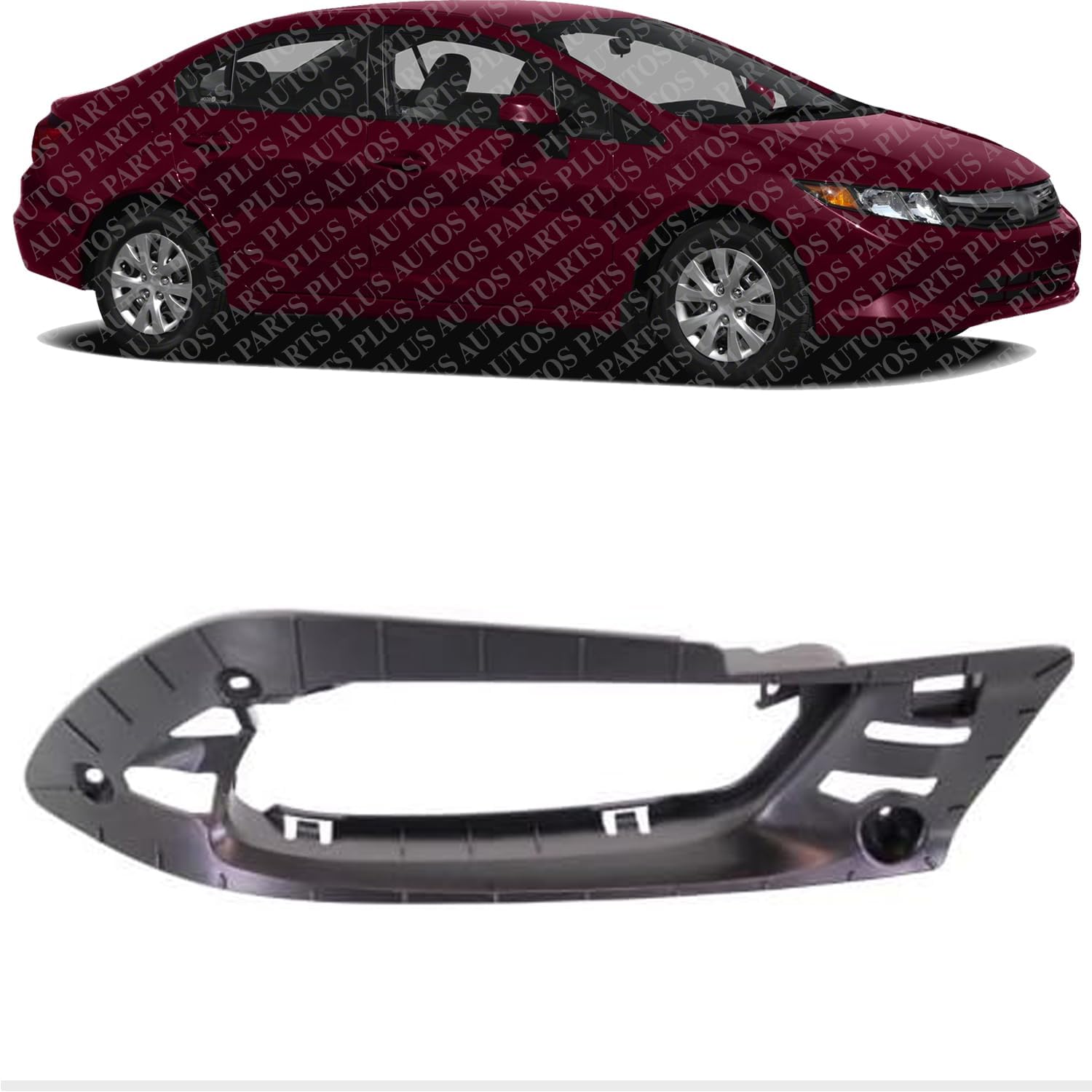 Front Fog Light Bracket Right Passenger Side Direct Replacement Compatible With 2012 Honda Civic HO2603101 71116TR0A00