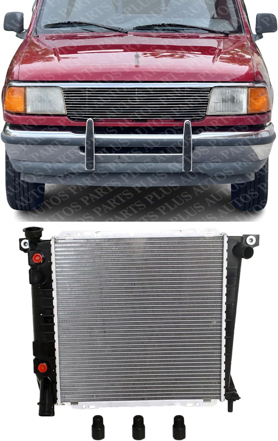 Front Radiator Aluminum Core Direct Replacement Compatible With 1990-1994 Ford Ranger FO3010221 ZZM115200A