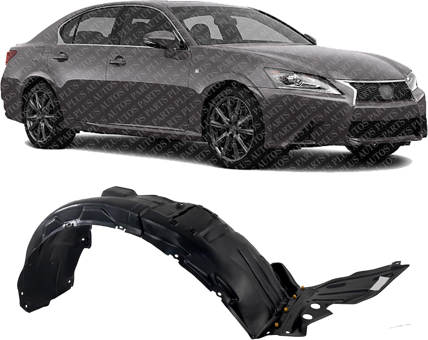 Front Fender Liner Right Passenger Side Direct Replacement Compatible With 2013-2015 Lexus GS350 / GS450h LX1249122 5380530203