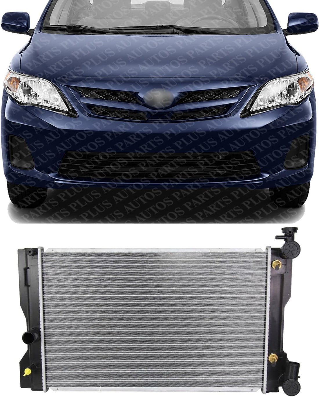 Front Radiator Aluminum Core Direct Replacement Compatible With 2009-2013 Toyota Corolla TO3010334 1641022160