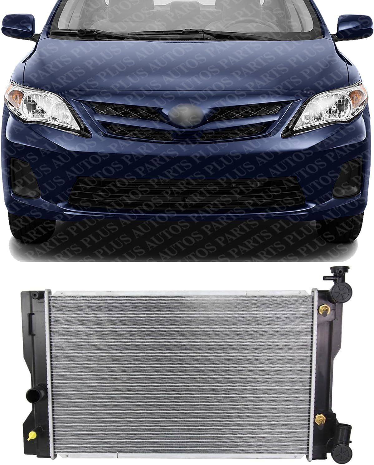 Front Radiator Aluminum Core Direct Replacement Compatible With 2009-2013 Toyota Corolla TO3010334 1641022160