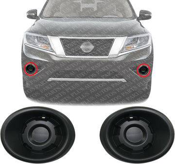Set Of 2 Front Fog Light Cover Textured Plastic Right Passenger & Left Driver Side Direct Replacement Compatible With 2013-2016 Nissan Pathfinder NI1039154 NI1038154 622563KA0A