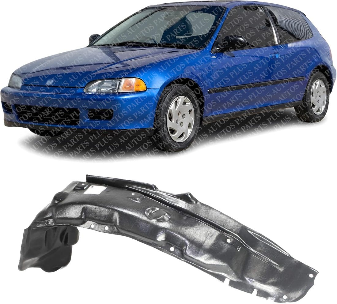 Front Fender Liner Left Driver Side Direct Replacement Compatible With 1992-1995 Honda Civic HO1248102 74151SR3000