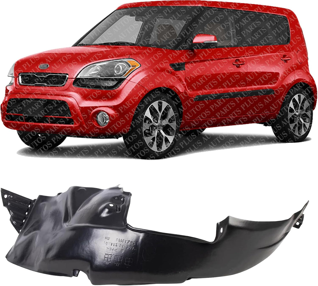 Front Fender Liner Left Driver Side Direct Replacement Compatible With 2012-2013 Kia Soul KI1248127 868112K500