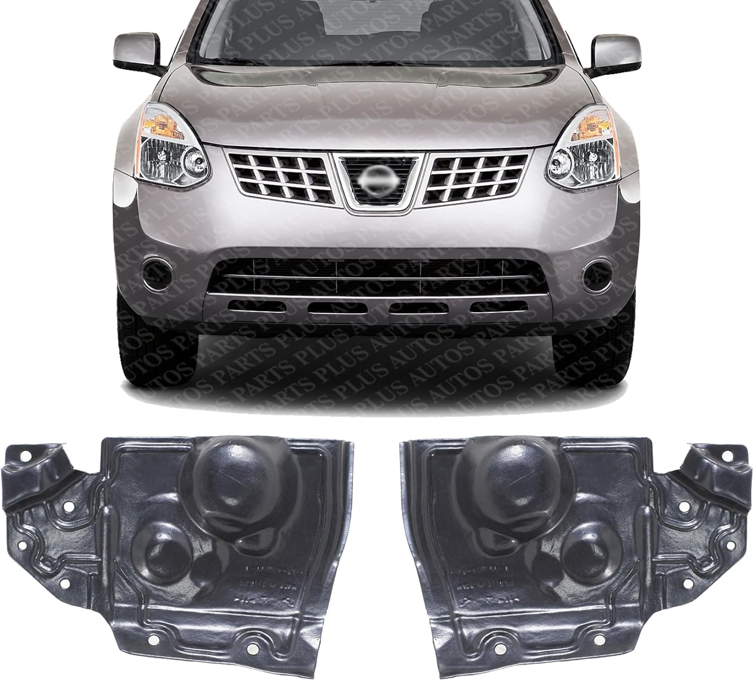 Set of 2 Front Engine Splash Shield Under Cover Right Passenger & Left Driver Side Direct Replacement Compatible with 2008-2012 Nissan Rogue NI1228155 NI1228156 64838JG00A 64839JG00A