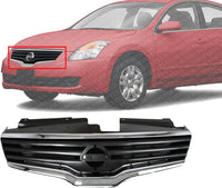 Front Grille Assembly Chrome Shell & Painted Dark Gray Insert Direct Replacement Compatible With 2007-2009 Nissan Altima NI1200221 62070ZN50A