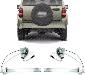 Set of 2 Rear Window Regulators with Motor Left Driver & Right Passenger Side Direct Replacement Compatible with 2002-2006 Jeep Liberty CH1550111 CH1551111 68059646AA 55360034AJ