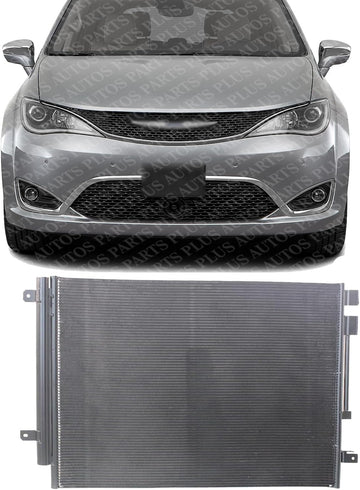Front AC Condenser Aluminum Core Direct Replacement Compatible With 2017-2022 Chrysler Pacifica / 2020-2021 Voyager CH3030263 CH3030266 68339992AB 68217320AB 68339992