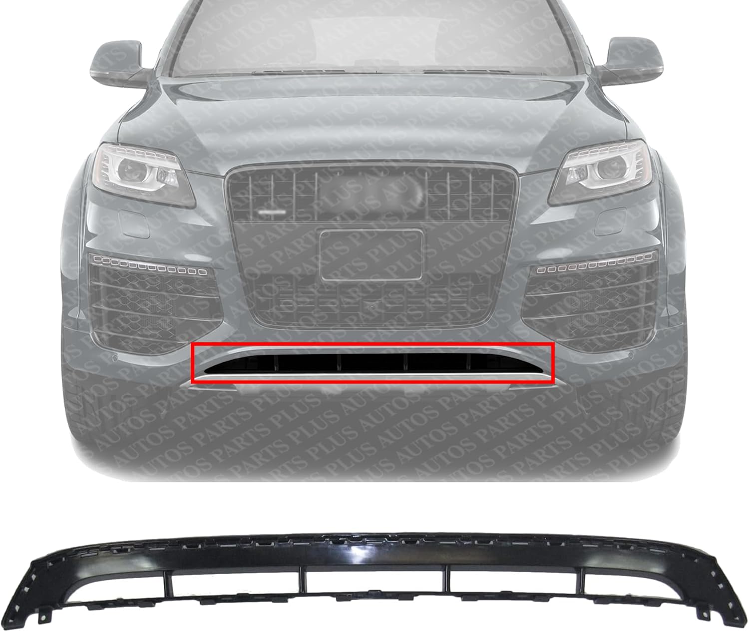 Front Bumper Lower Grille Without Side Line Package Direct Replacement Compatible With 2010-2015 Audi Q7 AU1036106 4L0807683C01C