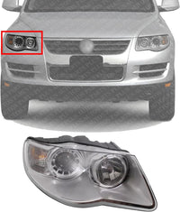 Front Head Light Assembly Right Passenger Side Direct Replacement Compatible With 2008-2010 Volkswagen Touareg VW2503138 7L6941040B