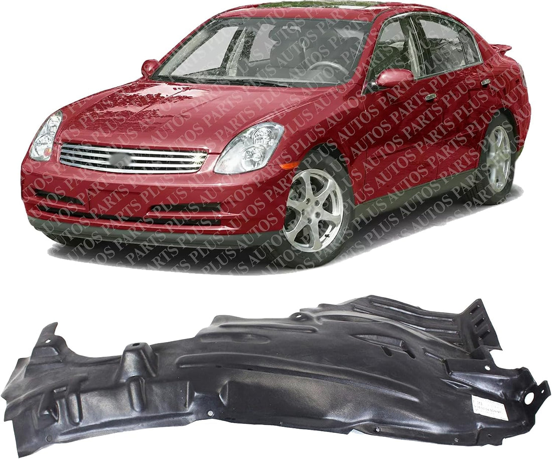 Front Fender Liner Rear Section Left Driver Side Direct Replacement Compatible With 2003-2004 Infiniti G35 IN1250109 63843AC100
