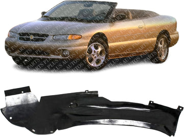 Front Fender Liner Rear Section Left Driver Side Direct Replacement Compatible With 1996-2000 Chrysler Sebring CH1248123 4724411