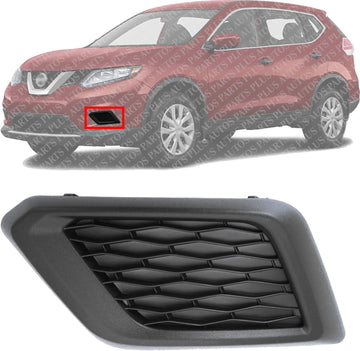 Front Fog Light Cover Textured Left Driver Side Direct Replacement Compatible With 2014-2016 Nissan Rogue NI1038131 622574BA0A
