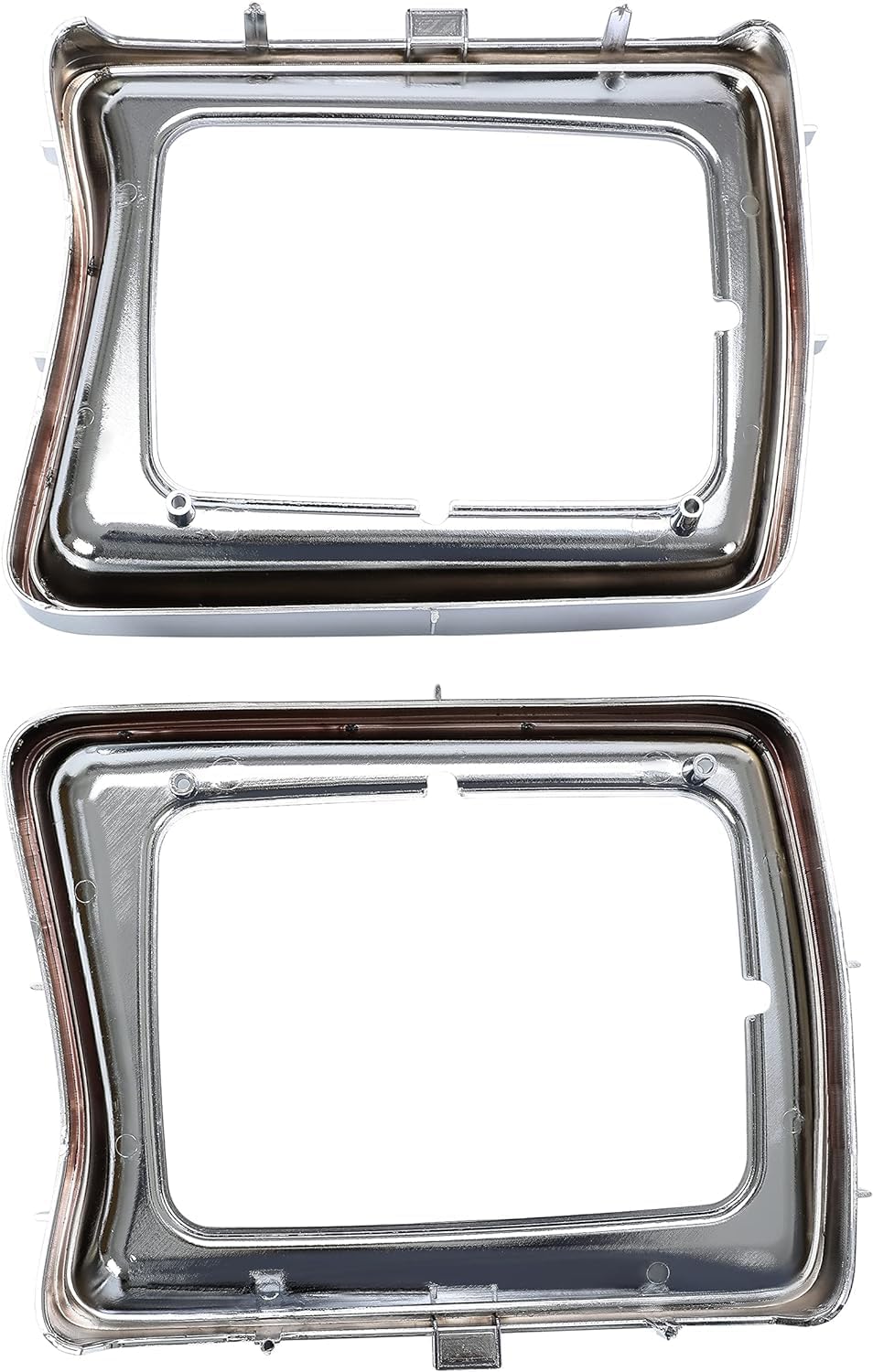Set Of 2 Front Head Light Door Bezel Chrome Left Driver & Right Passenger Side Direct Replacement Compatible With 1978-1979 Ford F- Series FO2513115 FO2512114 D8TZ13064E D8TZ13064F