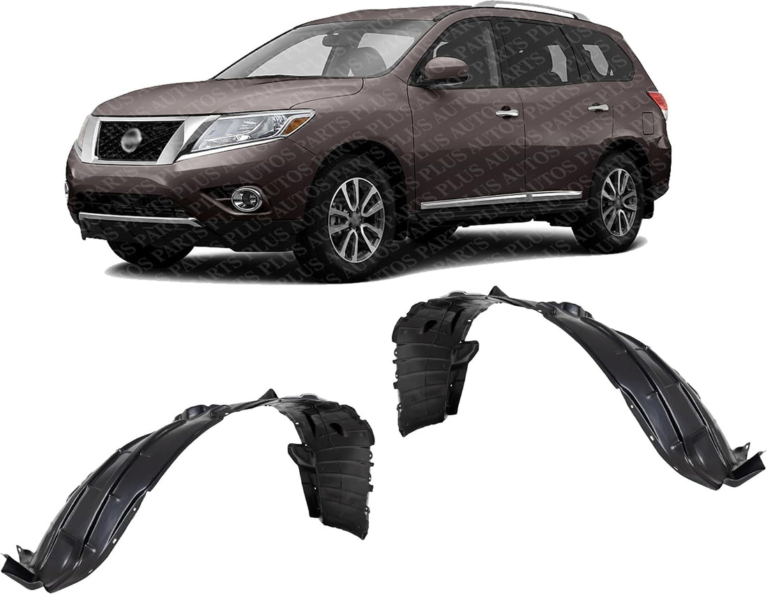 Set Of 2 Front Fender Liner Plastic Left Driver & Right Passenger Side Direct Replacement Compatible With 2013-2014 Nissan Pathfinder/Infiniti NI1249137 NI1248137