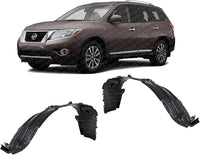 Set Of 2 Front Fender Liner Plastic Left Driver & Right Passenger Side Direct Replacement Compatible With 2013-2014 Nissan Pathfinder/Infiniti NI1249137 NI1248137