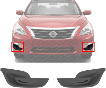 Set Of 2 Front Fog Light Cover Textured Left Driver & Right Passenger Side Direct Replacement Compatible With 2013-2015 Nissan Altima NI1038114 NI1039114 622563TA0A 622573TA0A