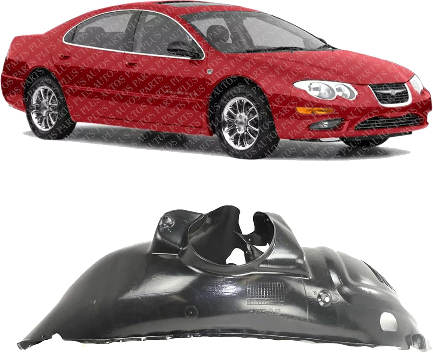 Front Fender Liner Right Passenger Side Direct Replacement Compatible With 1998-2004 Chrysler Concorde / 1999-2004 300M CH1249121 4580486AF 4580486AE