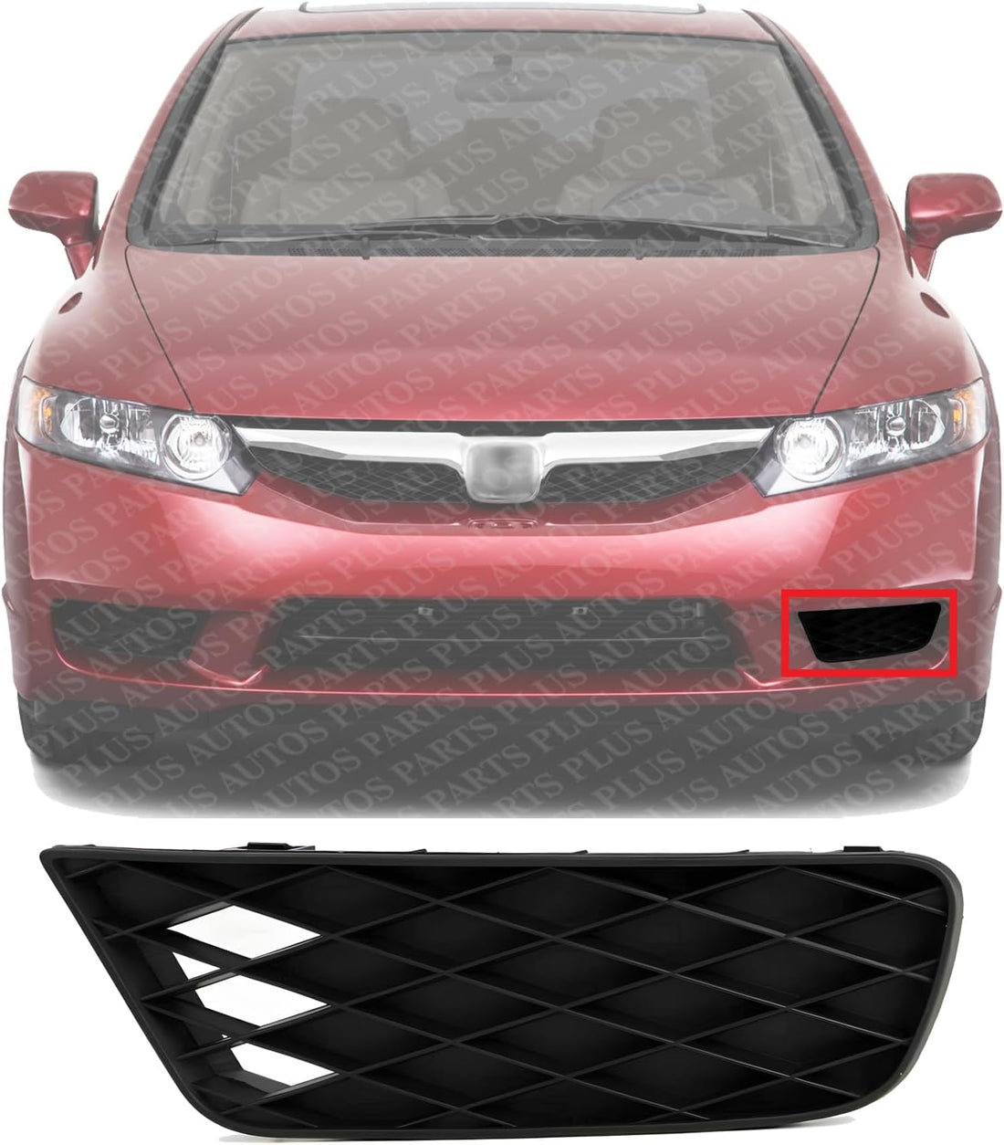 ront Fog Light Cover Outer Primed Plastic Left Driver Side Direct Replacement Compatible With 2009-2011 Honda Civic HO1038100 71108SNAA50