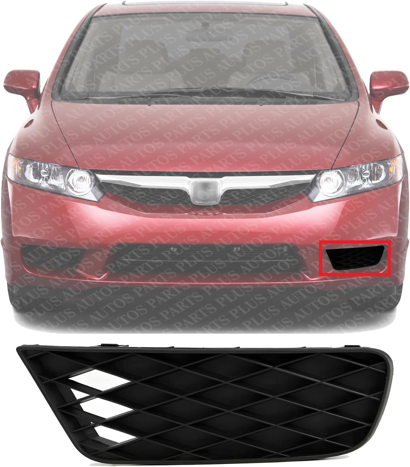 ront Fog Light Cover Outer Primed Plastic Left Driver Side Direct Replacement Compatible With 2009-2011 Honda Civic HO1038100 71108SNAA50