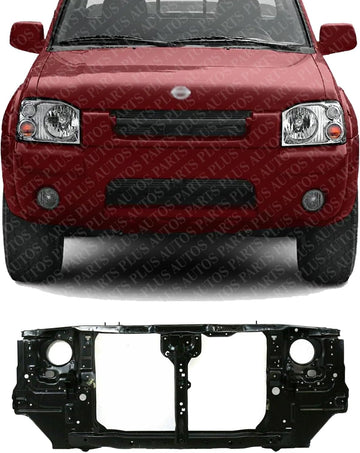 Front Radiator Support Assembly Black Steel Direct Replacement Compatible With 2001-2002 Nissan Frontier NI1225150 625009Z430