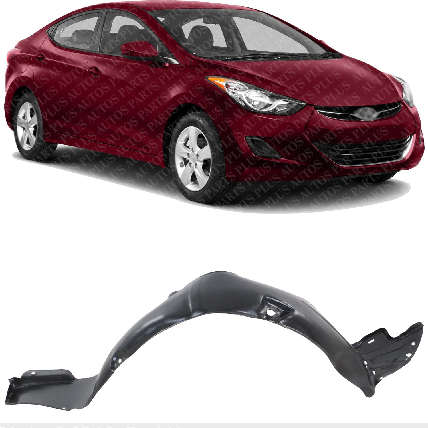 Front Fender Liner Right Passenger Side Direct Replacement Compatible With 2011-2013 Hyundai Elantra HY1249125 868123Y000