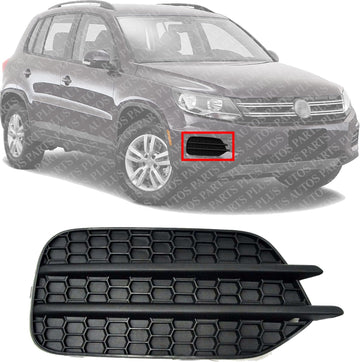 Front Fog Light Cover Textured Right passenger Side Direct Replacement Compatible With 2009-2017 Volkswagen Tiguan / 2017-2018 Limited VW1039124 5N0853666F9B9