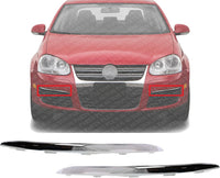 Set Of 2 Front Bumper Molding Chrome Plastic Left Driver & Right Passenger Side Direct Replacement Compatible With 2005-2010 Volkswagen Jetta VW1213100 VW1212100