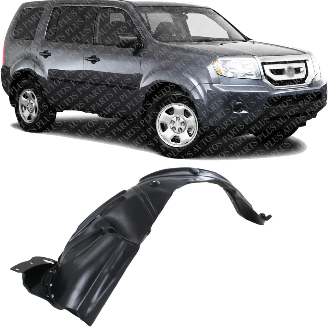 Front Fender Liner Right Passenger Side Direct Replacement Compatible With 2009-2011 Honda Pilot HO1249135 74101SZAA00