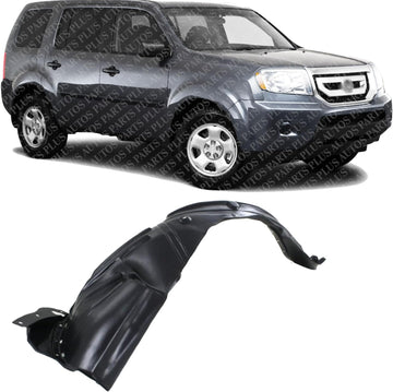 Front Fender Liner Right Passenger Side Direct Replacement Compatible With 2009-2011 Honda Pilot HO1249135 74101SZAA00