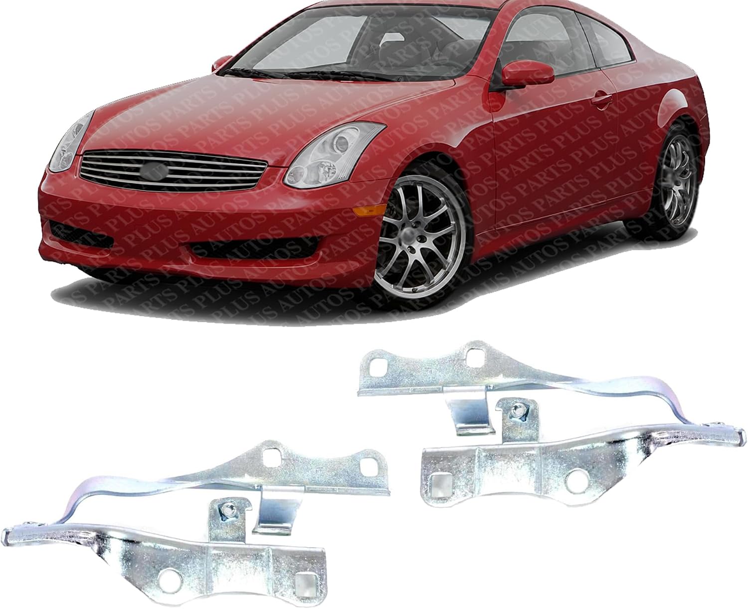 Set of 2 Front Hood Hinge Steel Right Passenger & Left Driver Side Direct Replacement Compatible with 2003-2007 Infiniti G35 / 2003 Nissan 350Z NI1236141 NI1236140 65400AL50A