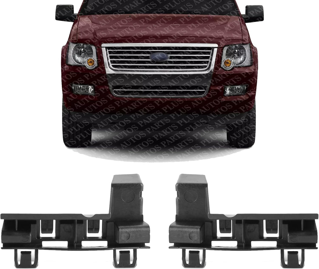 Set Of 2 Front Bumper Side-Reinforcement Bracket Plastic Right Passenger & Left Driver Side Direct Replacement Compatible With 2006-2010 Ford Explorer FO1066170 FO1067170 6L2Z17E814AB