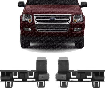 Set Of 2 Front Bumper Side-Reinforcement Bracket Plastic Right Passenger & Left Driver Side Direct Replacement Compatible With 2006-2010 Ford Explorer FO1066170 FO1067170 6L2Z17E814AB