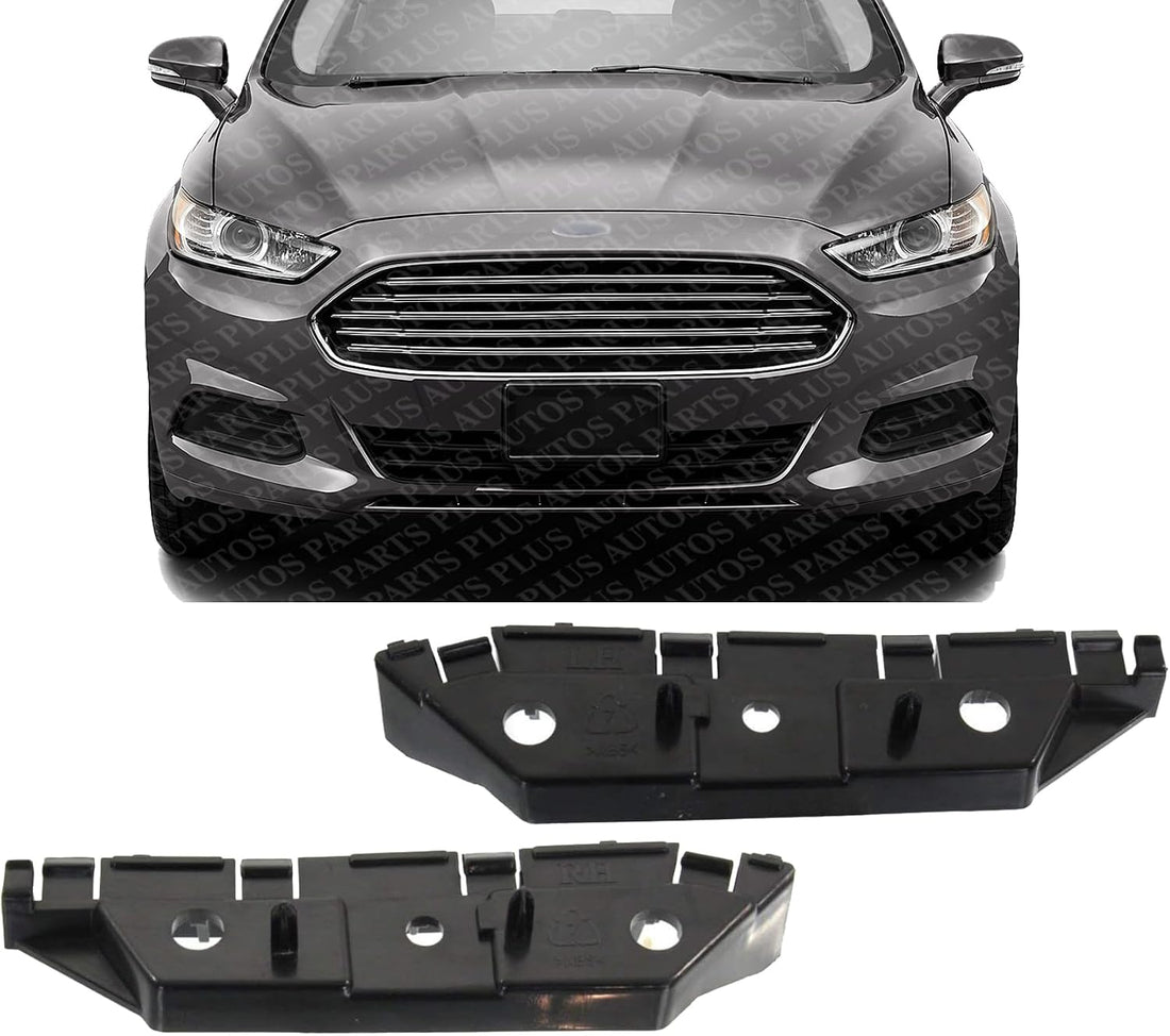 Set Of 2 Front Bumper Bracket Plastic Left Driver & Right Passenger Side Direct Replacement Compatible With 2013-2016 Ford Fusion FO1033103 FO1032103 DS7Z17C947A DS7Z17C947B