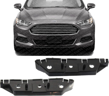 Set Of 2 Front Bumper Bracket Plastic Left Driver & Right Passenger Side Direct Replacement Compatible With 2013-2016 Ford Fusion FO1033103 FO1032103 DS7Z17C947A DS7Z17C947B