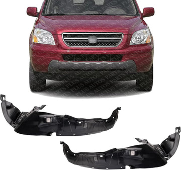 Set Of 2 Front Fender Liner Right Passenger & Left Driver Side Direct Replacement Compatible With 2003-2005 Honda Pilot HO1249118 HO1248118 74101S9VA00 74151S9VA00