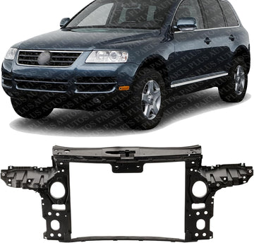 Front Radiator Support Assembly Plastic Direct Replacement Compatible With 2004-2010 Volkswagen Touareg VW1225130 7L0805594R