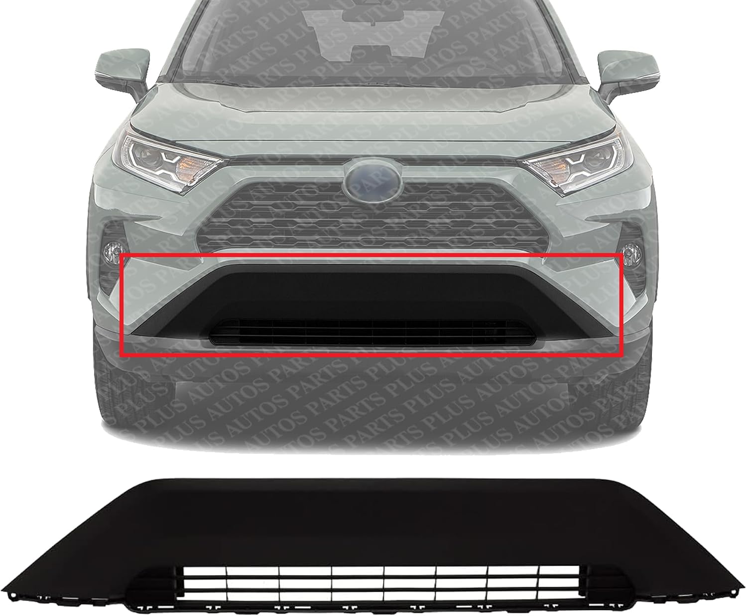 Front Bumper Lower Grille Primed Plastic Direct Replacement Compatible With 2019-2021 Toyota RAV4 TO1036203 531130R090