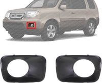 Set Of 2 Front Fog Light Molding Primed Left Driver & Right Passenger Side Direct Replacement Compatible With 2009-2011 Honda Pilot HO1038101 HO1039101 71102SZAA00ZZ 71107SZAA00ZZ