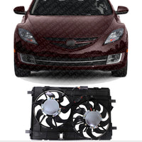 Front Radiator Cooling Fan Assembly Direct Replacement Compatible With 2009-2010 Mazda 6 MA3115145 CA0715025B