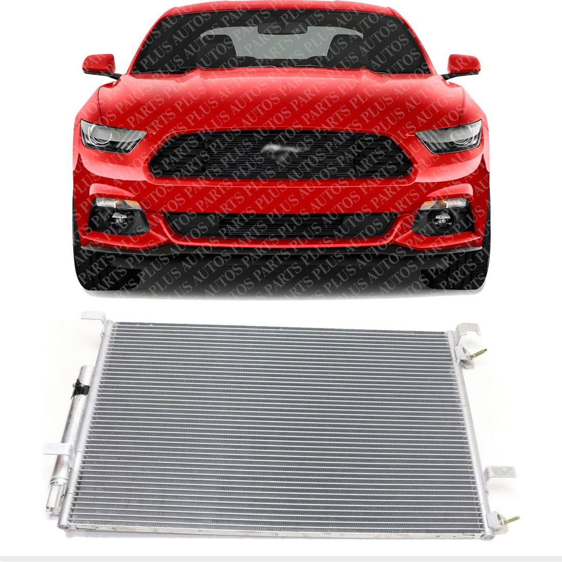 Front AC Condenser Aluminum Core Direct Replacement Compatible With 2015-2022 Ford Mustang FO3030247 FR3Z19712D