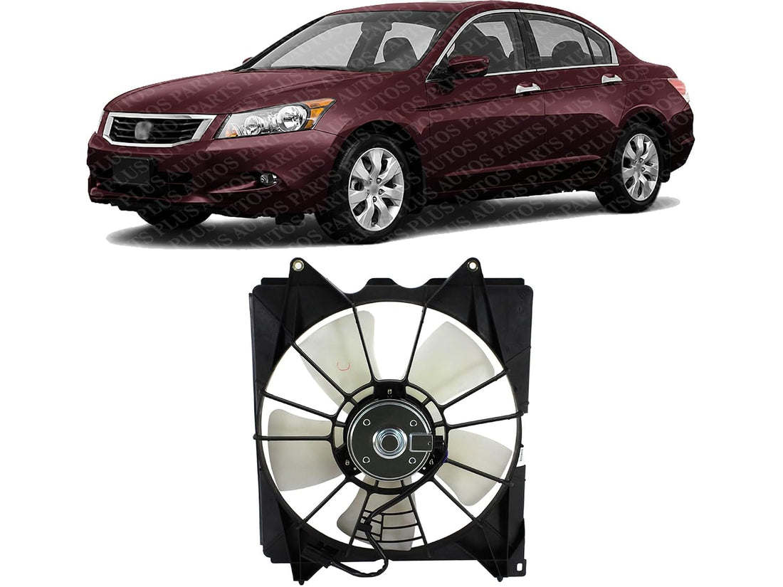 Front Radiator Cooling Fan Assembly Plastic Direct Replacement Compatible with 2008-2012 Honda Accord HO3115142 19030R40A01-PFM