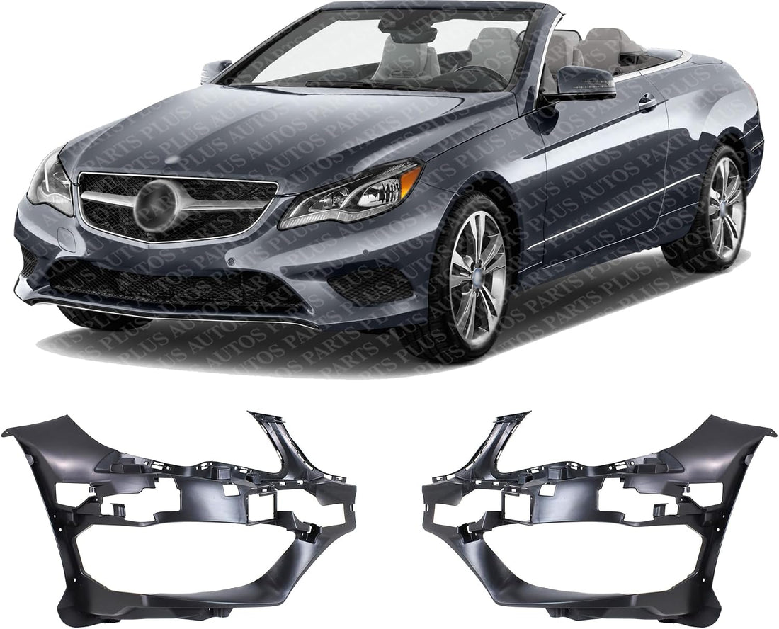 Set of 2 Front Bumper Cover Support Bracket Plastic Left Driver & Right Passenger Side Direct Replacement Compatible with 2014-2017 Mercedes Benz E-Class MB1043115 MB1042115