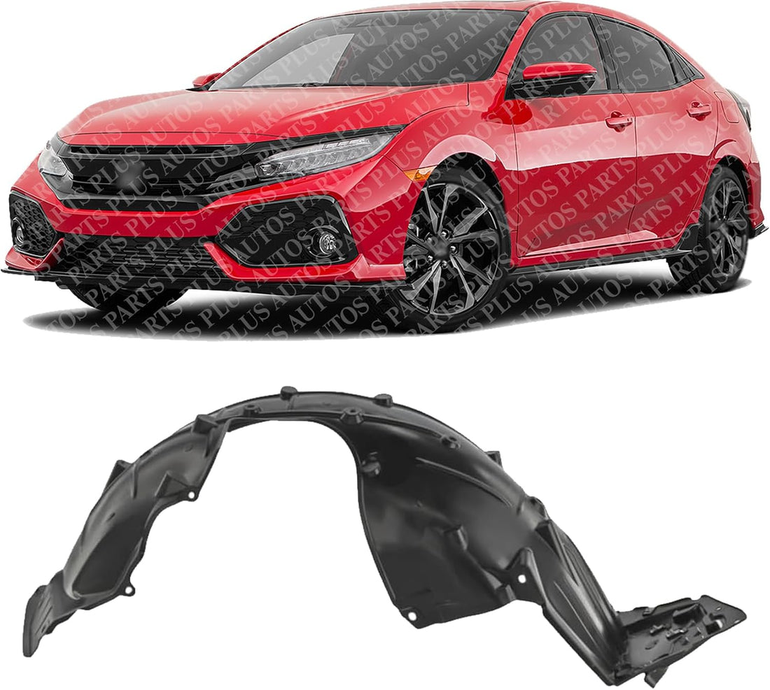 Front Fender Liner Left Driver Side Direct Replacement Compatible With 2017-2019 Honda Civic HO1248204 74151TGGA00