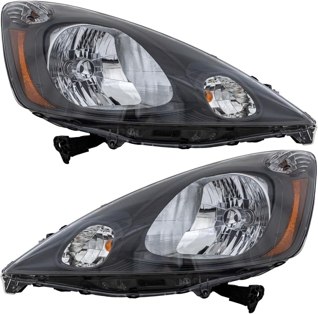 Set Of 2 Front Head Light Left Driver & Right Passenger Side Direct Replacement Compatible With 2009-2014 Honda Fit HO2503138 HO2502138 33100TK6A01 33150TK6A01