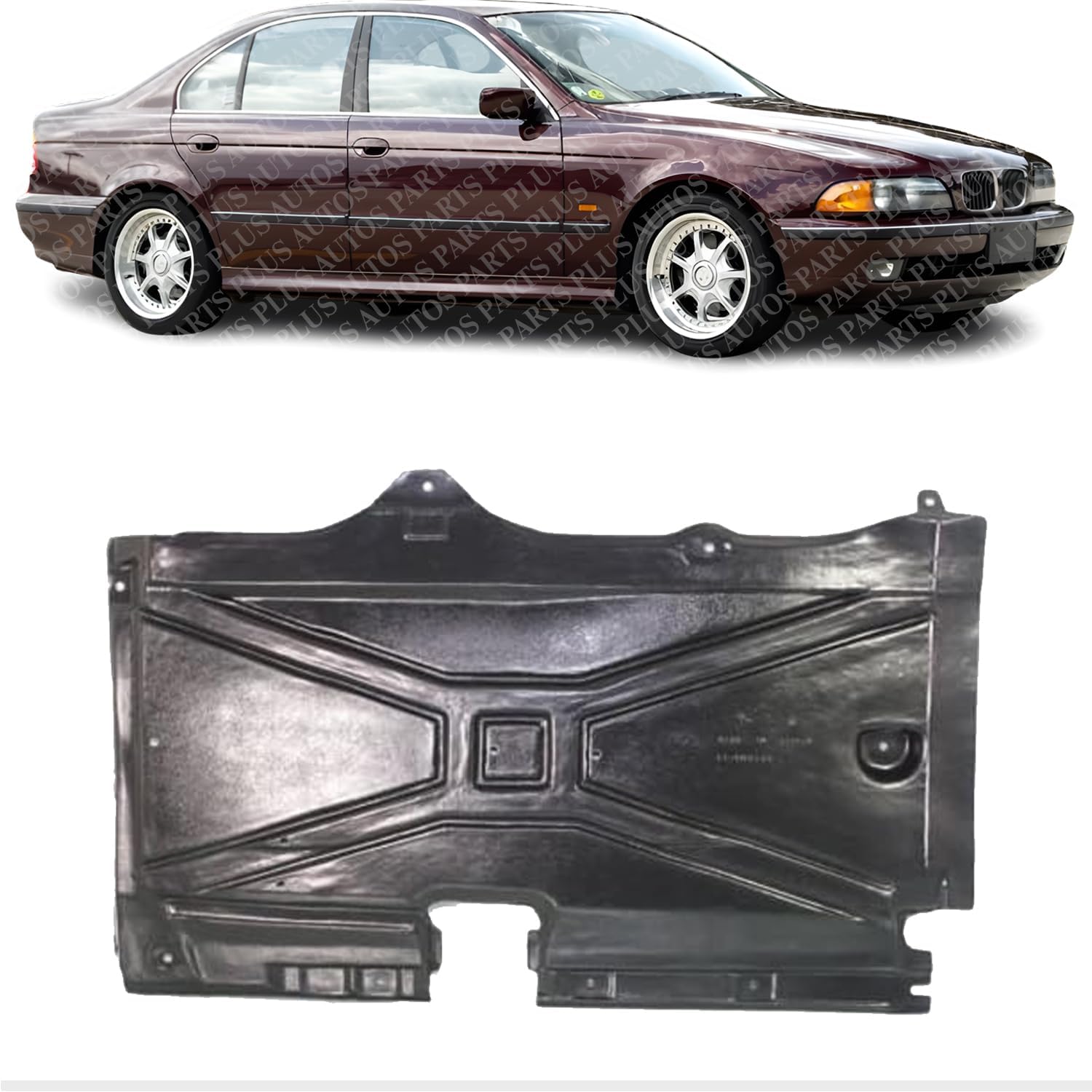 Front Engine Splash Shield Under Cover Right Passenger Side Direct Replacement Compatible with 1997-2003 BMW 5-Series BM1228135 51718158060